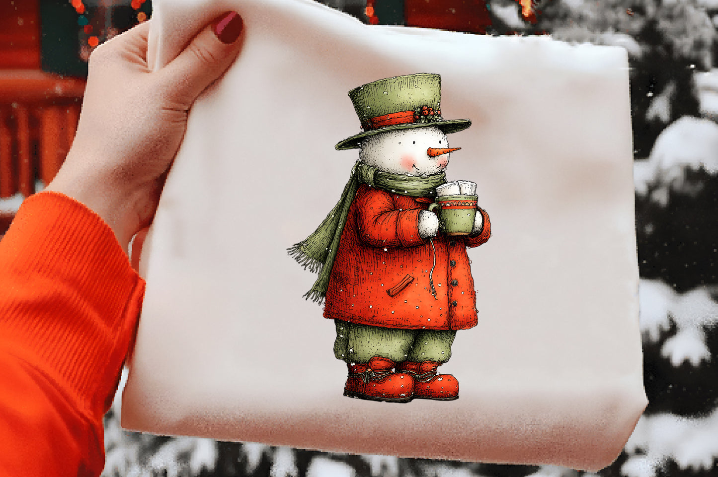 Whimsical Christmas Snowman Clipart PNG