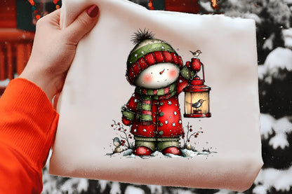 Whimsical Christmas Cute Snowman Clipart PNG Bundle | Adorable Watercolor Holiday Snowman | Festive Winter Snowman PNG