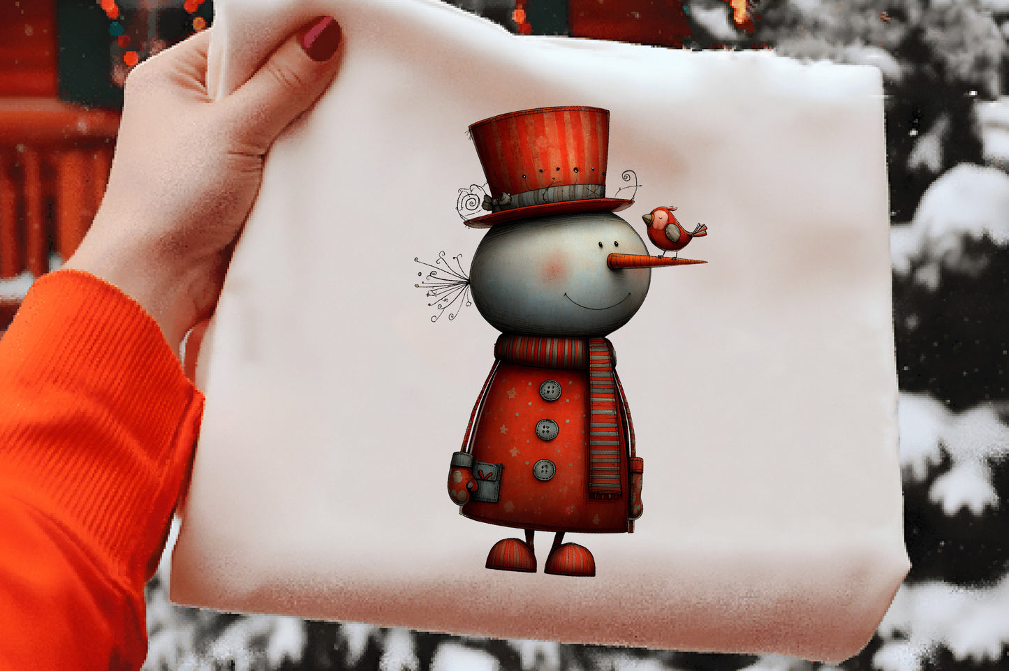 Whimsical Christmas Snowman Clipart PNG