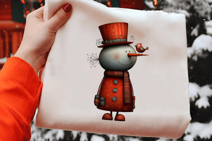 Whimsical Christmas Snowman Clipart PNG