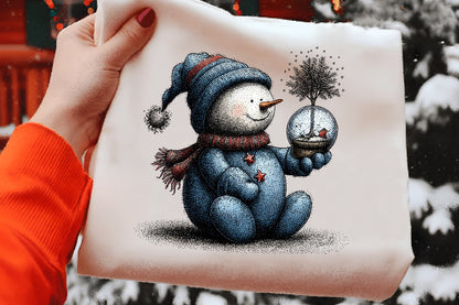 Whimsical Christmas Snowman Clipart PNG
