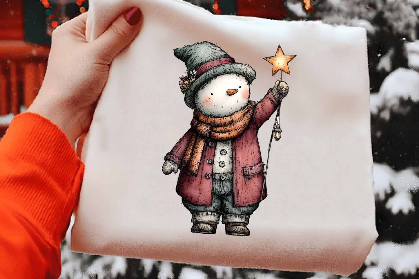 Whimsical Christmas Snowman Clipart PNG
