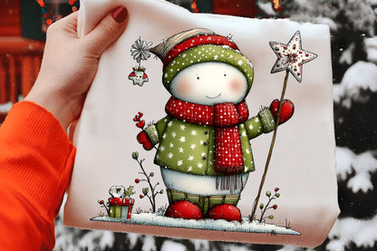 Whimsical Christmas Snowman Clipart PNG Bundle | Cute Watercolor Holiday Snowman Clipart | Festive Winter Snowman PNG