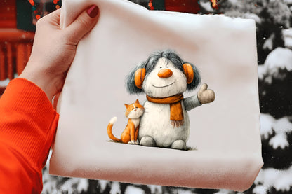 Whimsical Christmas Snowman Clipart PNG