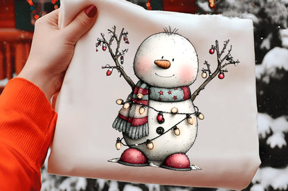 Whimsical Christmas Snowman Clipart PNG – 4 Designs