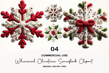 Whimsical Christmas Snowflake Clipart PNG