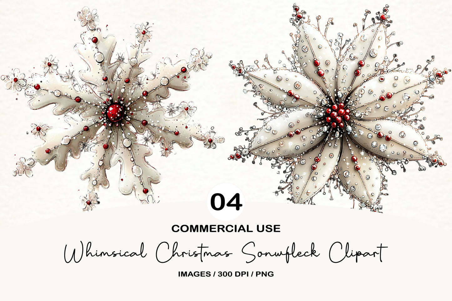 Whimsical Christmas Snowflake Clipart PNG