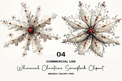 Whimsical Christmas Snowflake Clipart PNG
