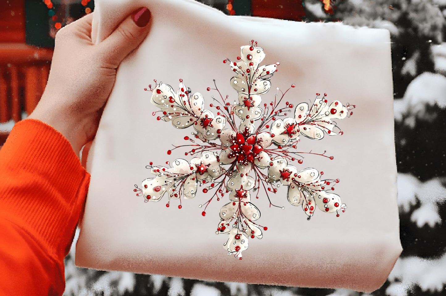 Whimsical Christmas Snowflake Clipart PNG