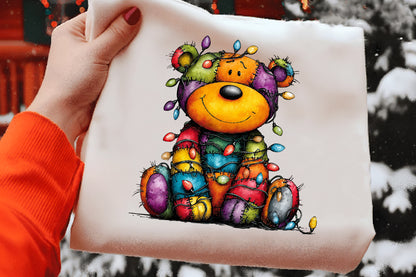 Whimsical Christmas Teddy Bear PNG | Cute Christmas Bear Clipart | 4 PNG