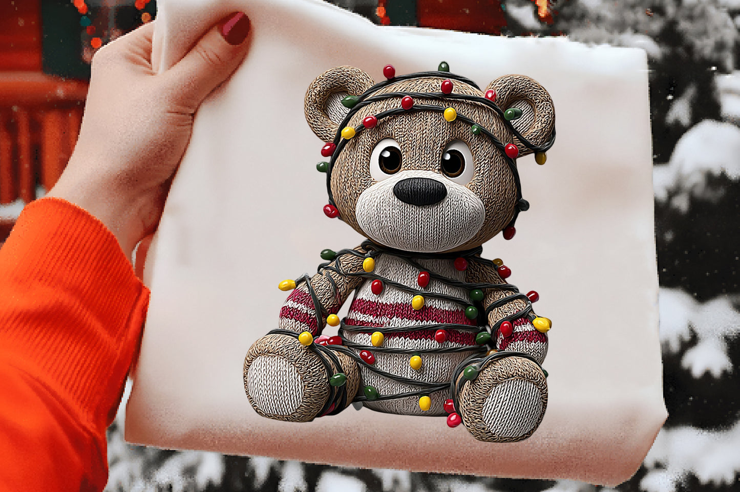 Whimsical Christmas Teddy Bear Clipart PNG