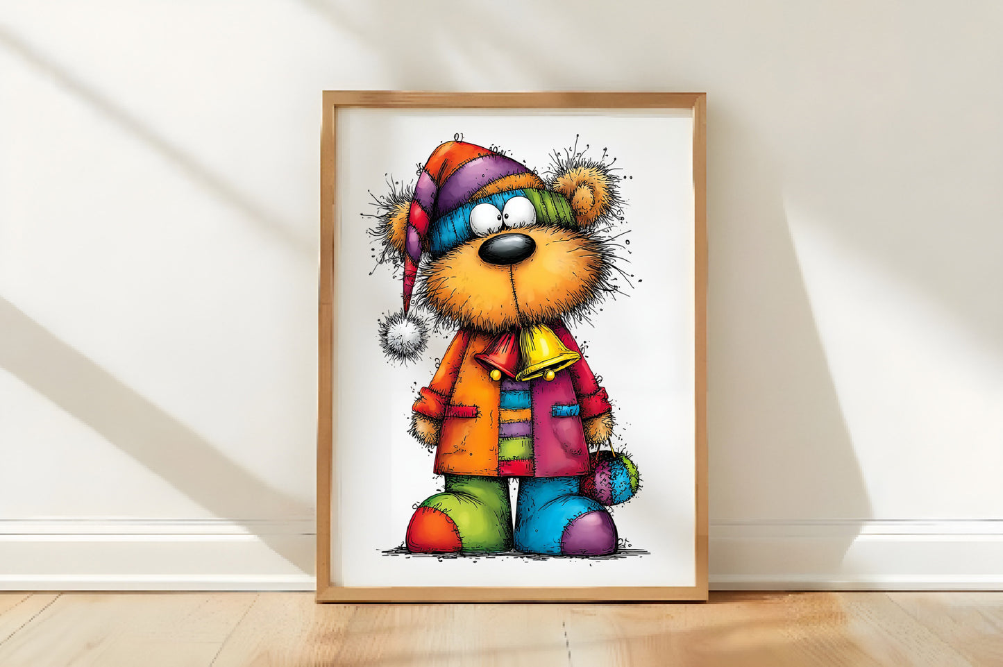 Whimsical Christmas Teddy Bear PNG | Cute Christmas Bear Clipart | 4 PNG