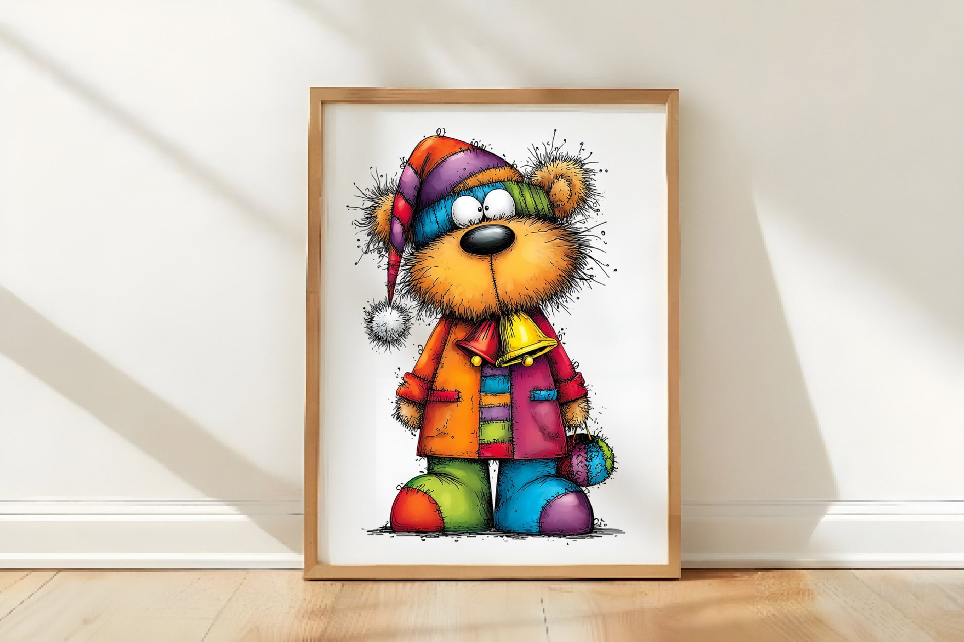 Whimsical Christmas Teddy Bear PNG | Cute Christmas Bear Clipart | 4 PNG