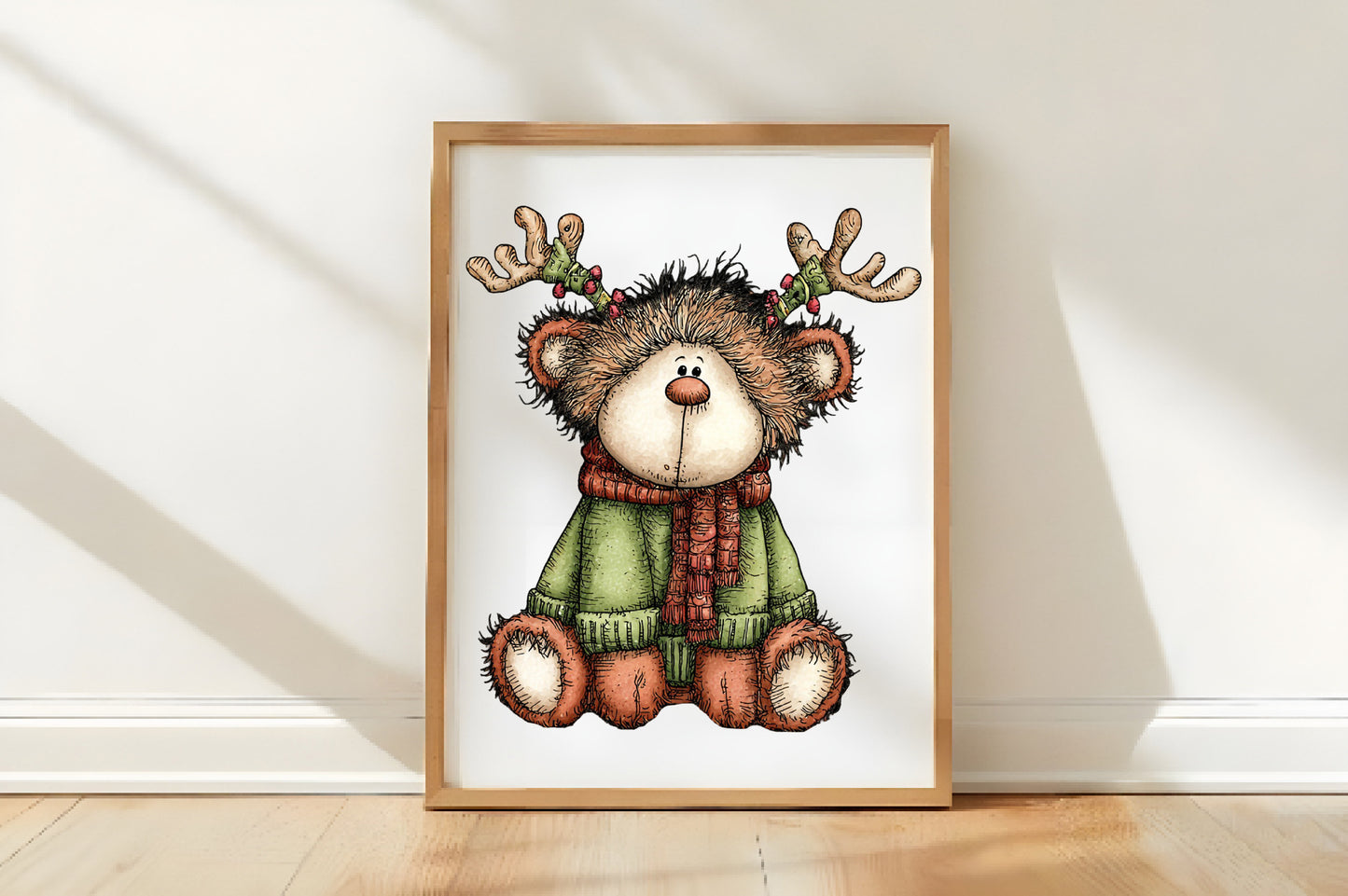 Whimsical Christmas Teddy Bear Clipart PNG