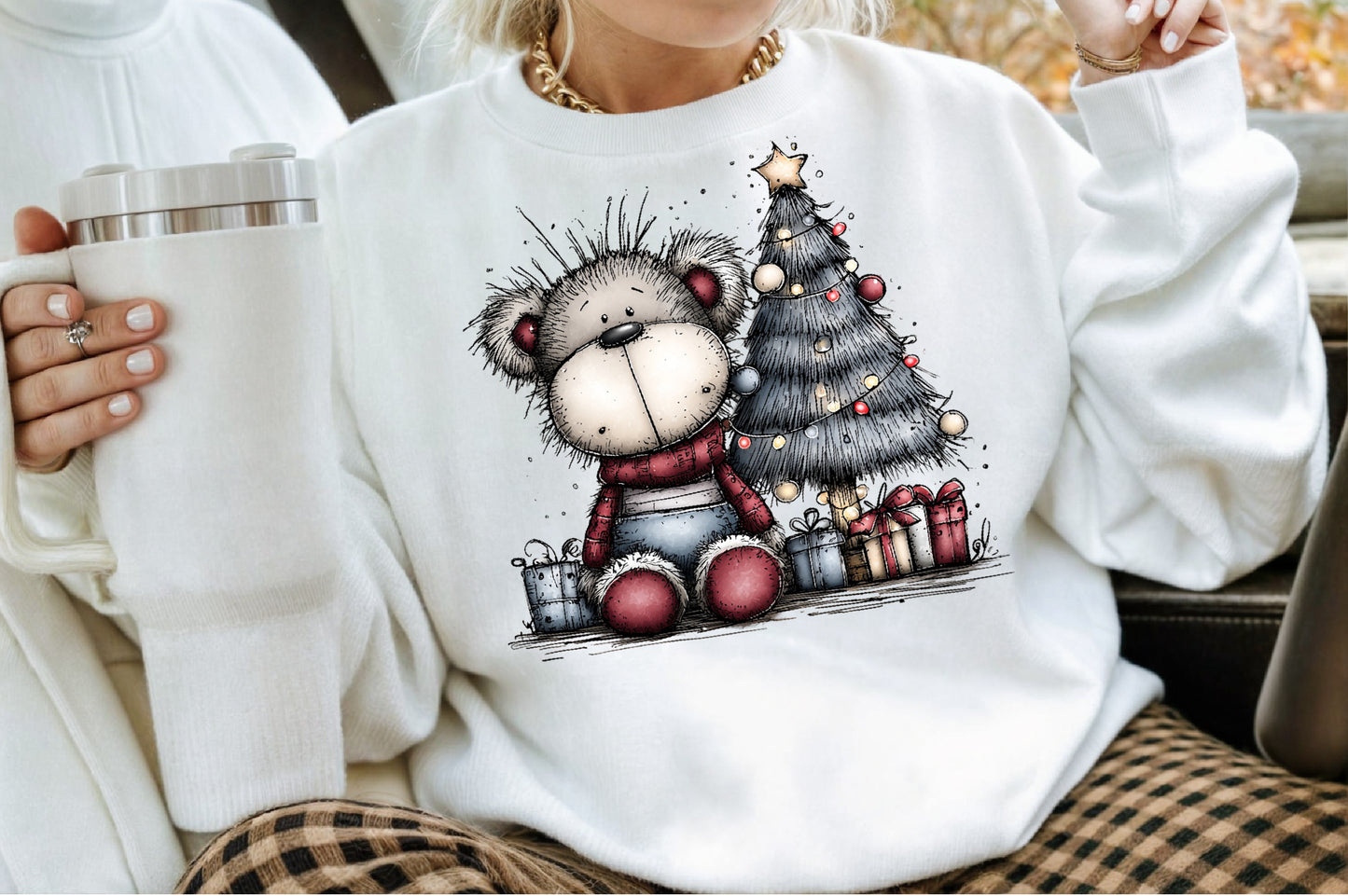Whimsical Christmas Teddy Bear Clipart Cute Holiday Bear PNG Bundle