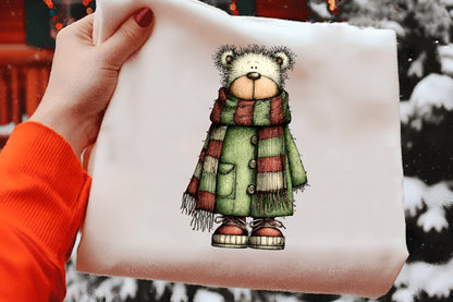 Whimsical Christmas Teddy Bear Clipart PNG