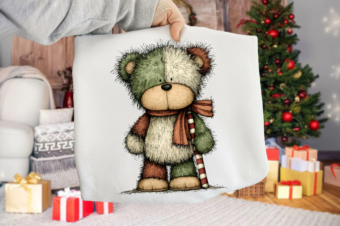 Whimsical Christmas Teddy Bear Clipart PNG