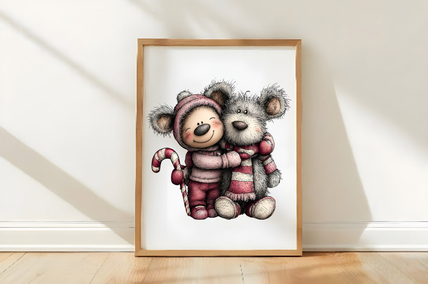 Whimsical Christmas Teddy Bear Clipart PNG