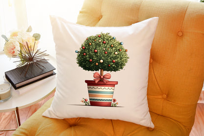 Whimsical Christmas Topiary Trees Clipart Holiday Tree PNG Bundle