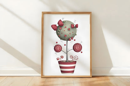 Whimsical Christmas Topiary Trees Clipart PNG Bundle | Cute Watercolor Holiday Topiary Trees | Festive Garden Tree PNG