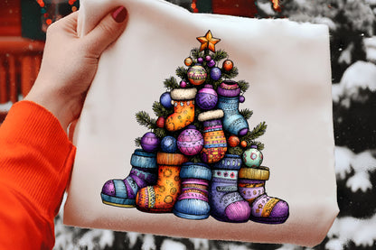 Whimsical Christmas Tree Clipart PNG Bundle | Cute Watercolor Holiday Christmas Tree Clipart