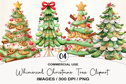Whimsical Christmas Tree Clipart PNG