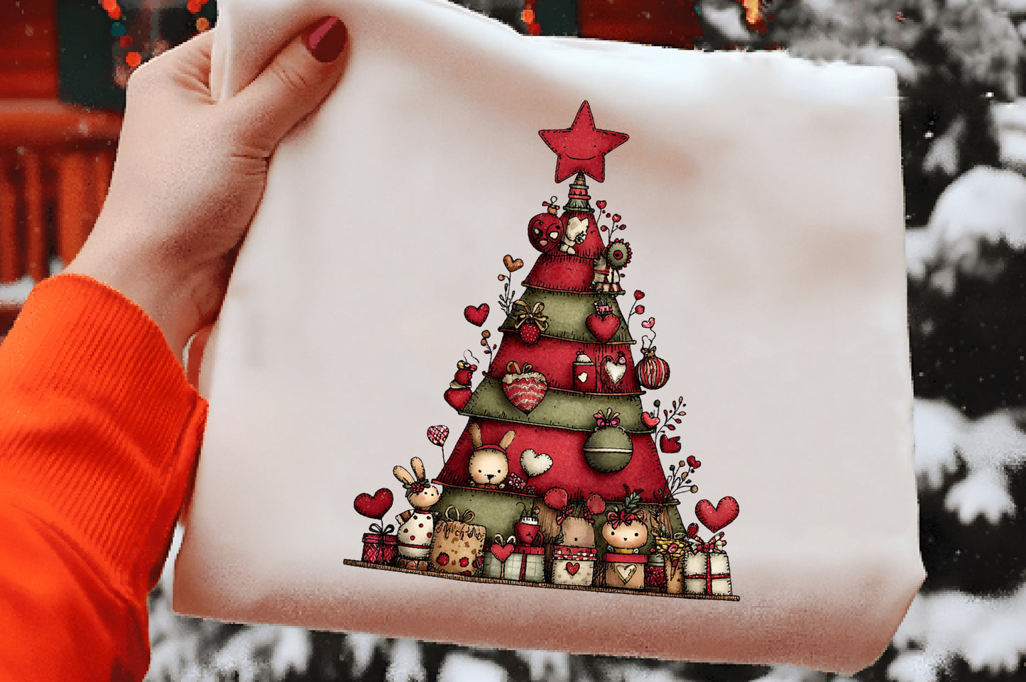 Whimsical Christmas Tree Clipart PNG Bundle | Cute Watercolor Holiday Christmas Trees