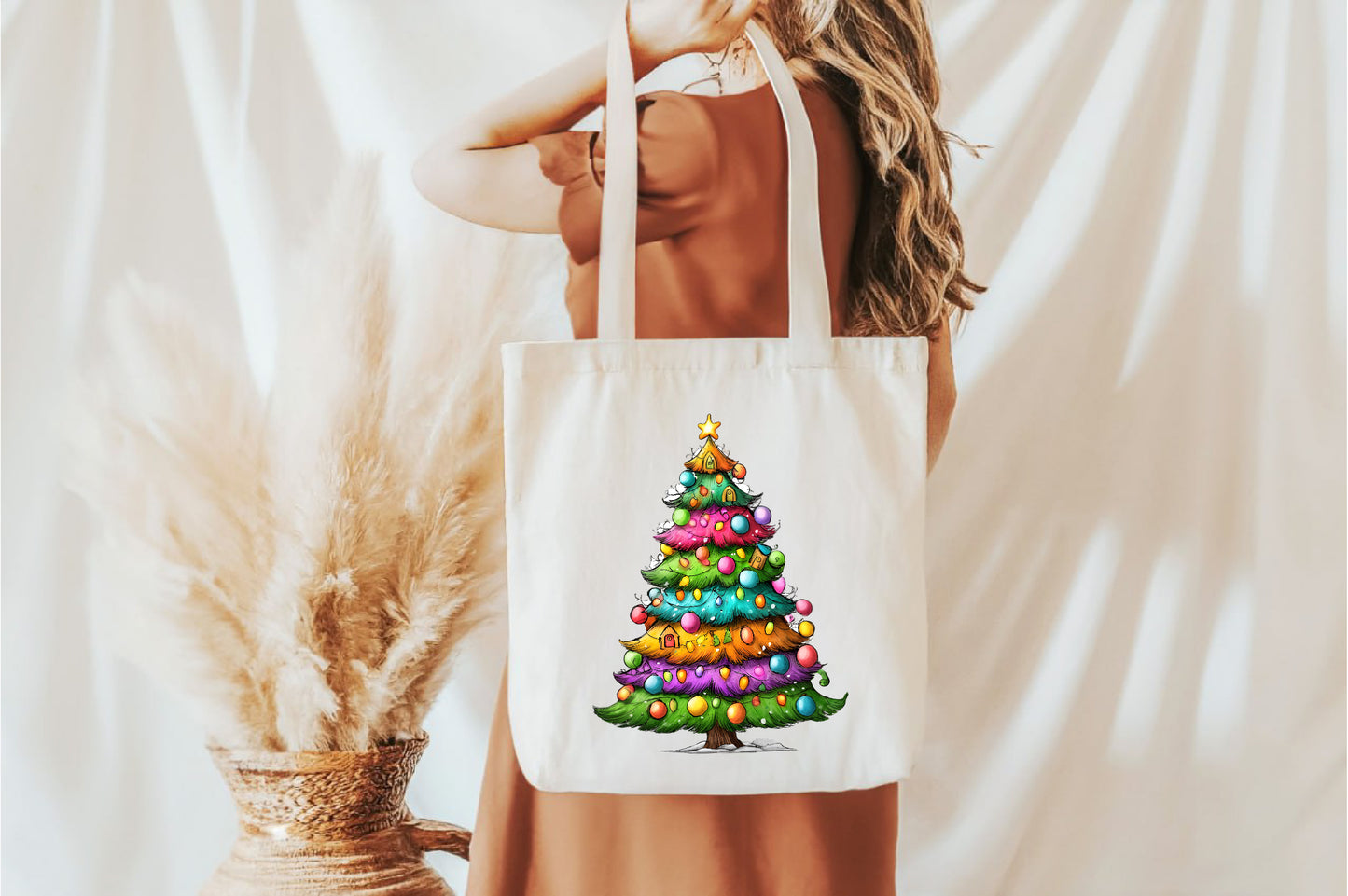 Whimsical Christmas Tree Clipart PNG Cute Colorful Holiday Tree Designs