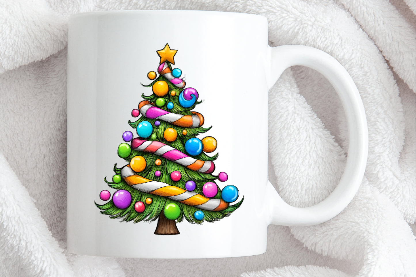 Whimsical Christmas Tree Clipart PNG Cute Colorful Holiday Tree Designs