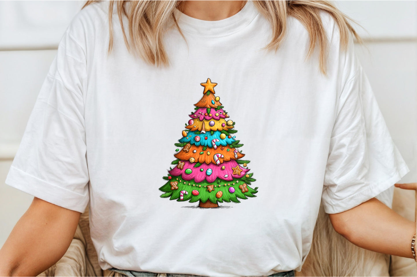 Whimsical Christmas Tree Clipart PNG Cute Colorful Holiday Tree Designs