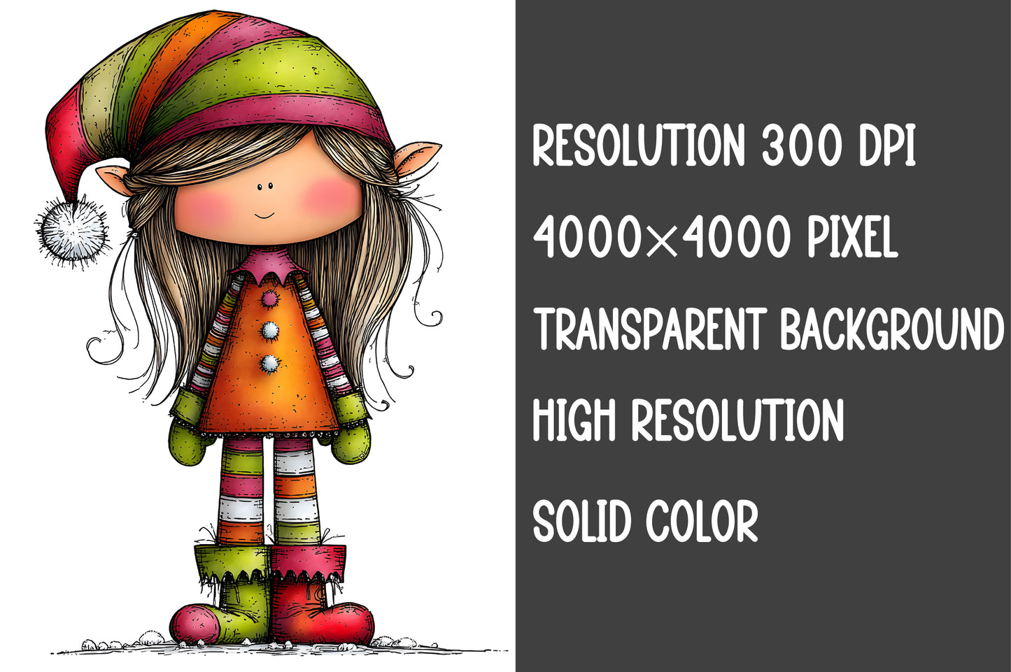 Whimsical Christmas Cute Girl Clipart PNG Festive Winter Girl Designs