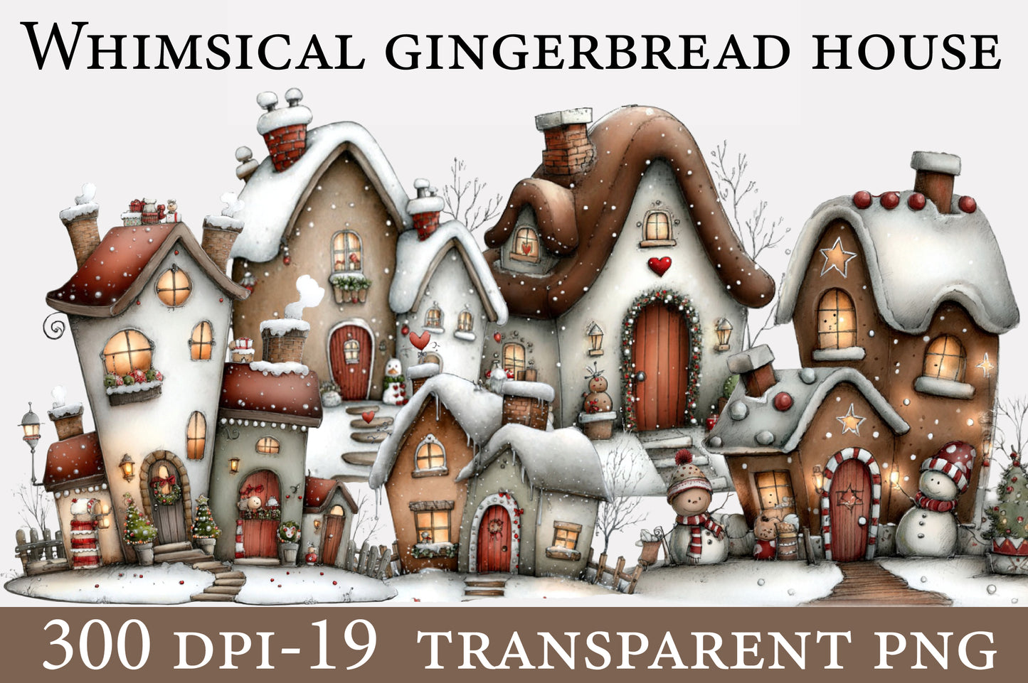 Whimsical Gingerbread House PNG | Christmas Village Clipart | 19 Transparent PNG