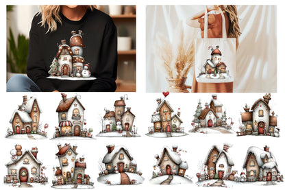 Whimsical Gingerbread House PNG | Christmas Village Clipart | 19 Transparent PNG