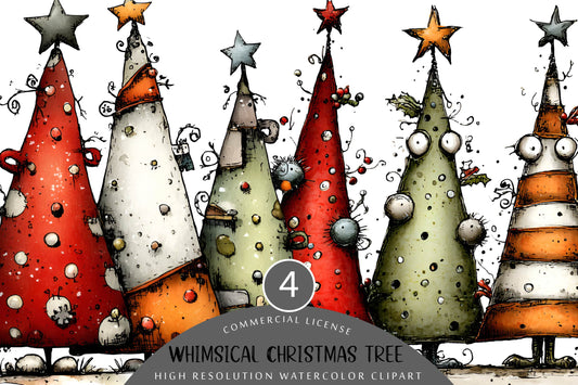 Whimsical Christmas Tree Clipart PNG