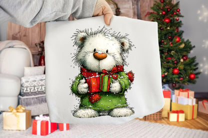 Whimsical Cute Christmas Polar Bear Clipart PNG