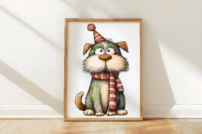 Whimsical Cute Dog Clipart PNG Bundle | Adorable Watercolor Puppy Clipart | Kawaii Dog PNG