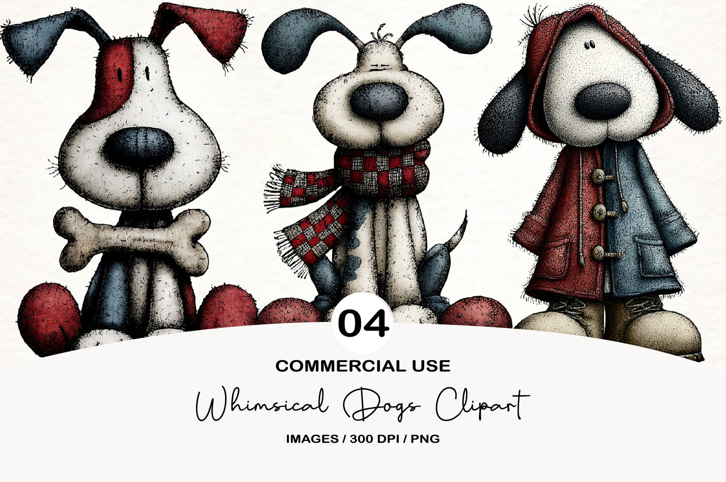 Whimsical Dogs Clipart Bundle | Cute Watercolor Puppy PNG Collection | Adorable Dog Clipart