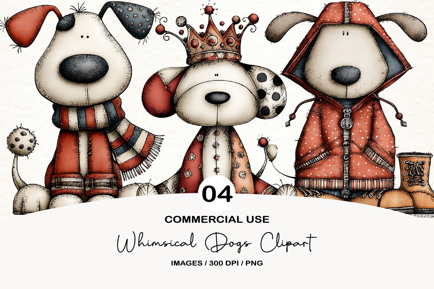 Whimsical Dogs Clipart PNG Bundle | Cute Watercolor Puppy Clipart | Adorable Dog PNG Collection