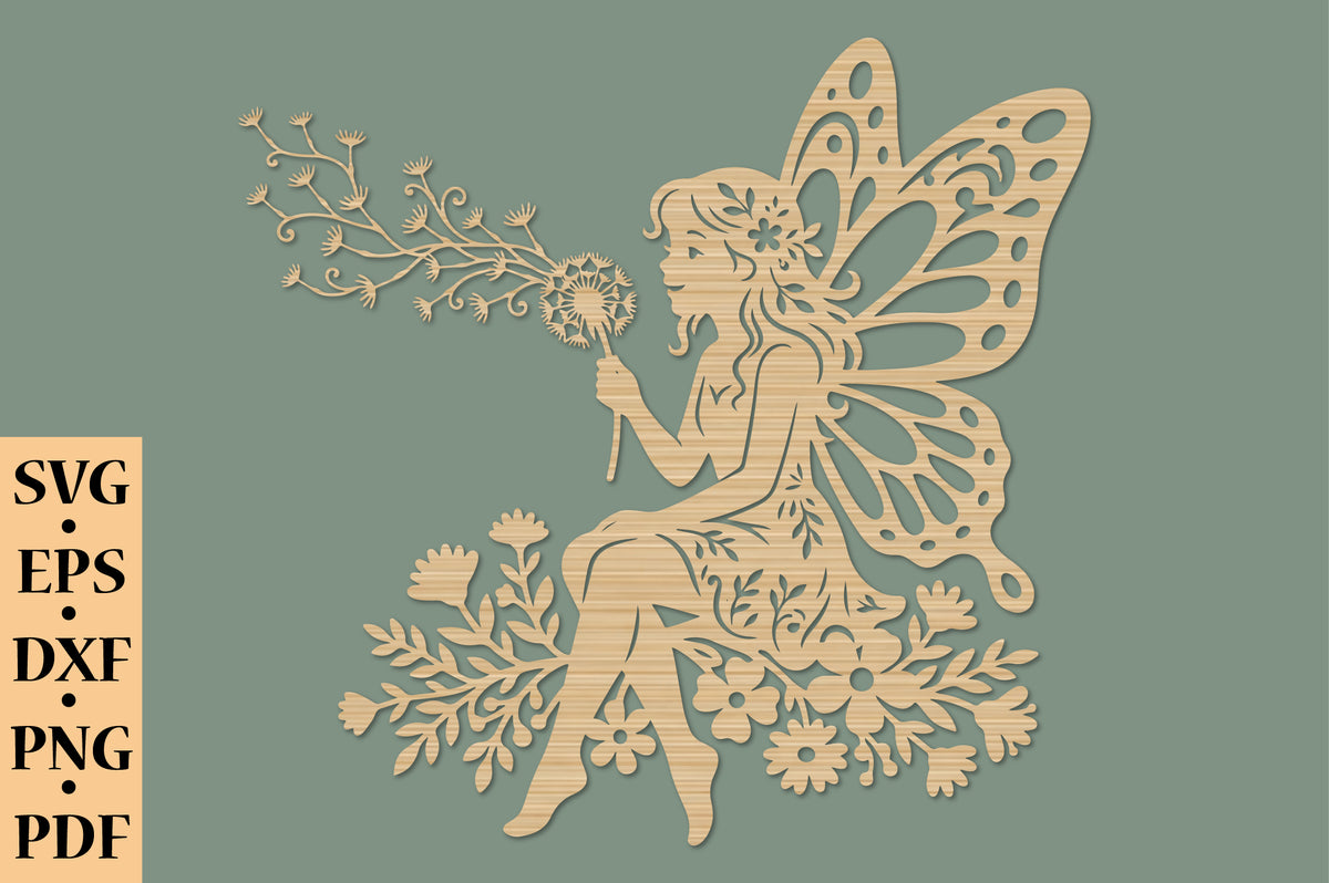 Whimsical Butterfly Fairy Laser Cut Design