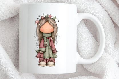 Whimsical Fantasy Christmas Girl Clipart PNG