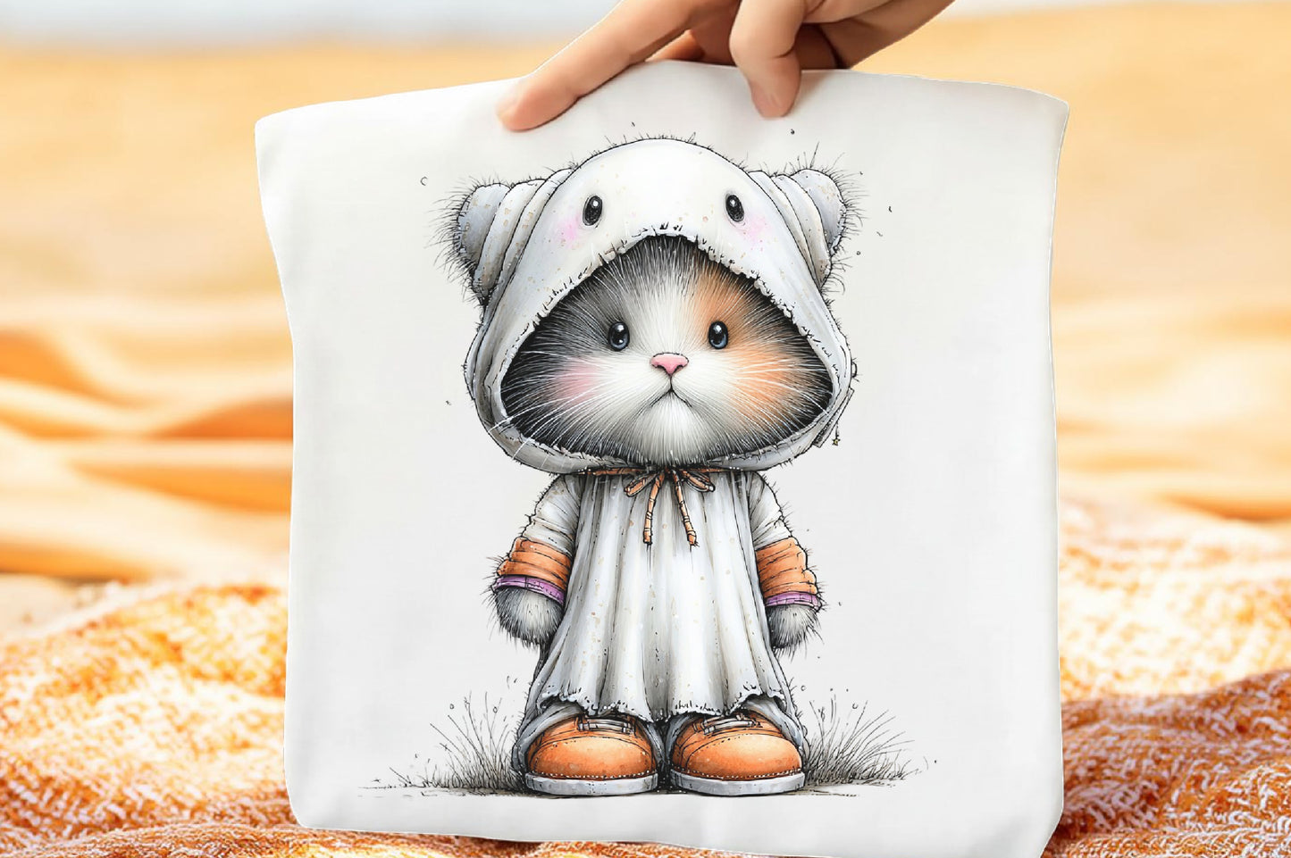 Whimsical Funny Cats Halloween Clipart PNG Bundle