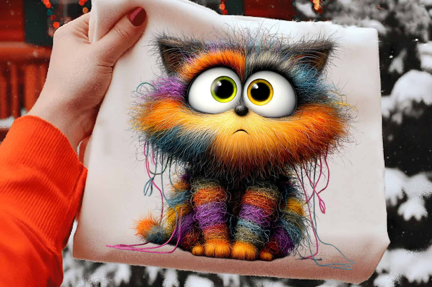 Whimsical Funny Fluffy Cat Clipart PNG Bundle | Cute Watercolor Fluffy Kitty Clipart | Adorable Cat PNG