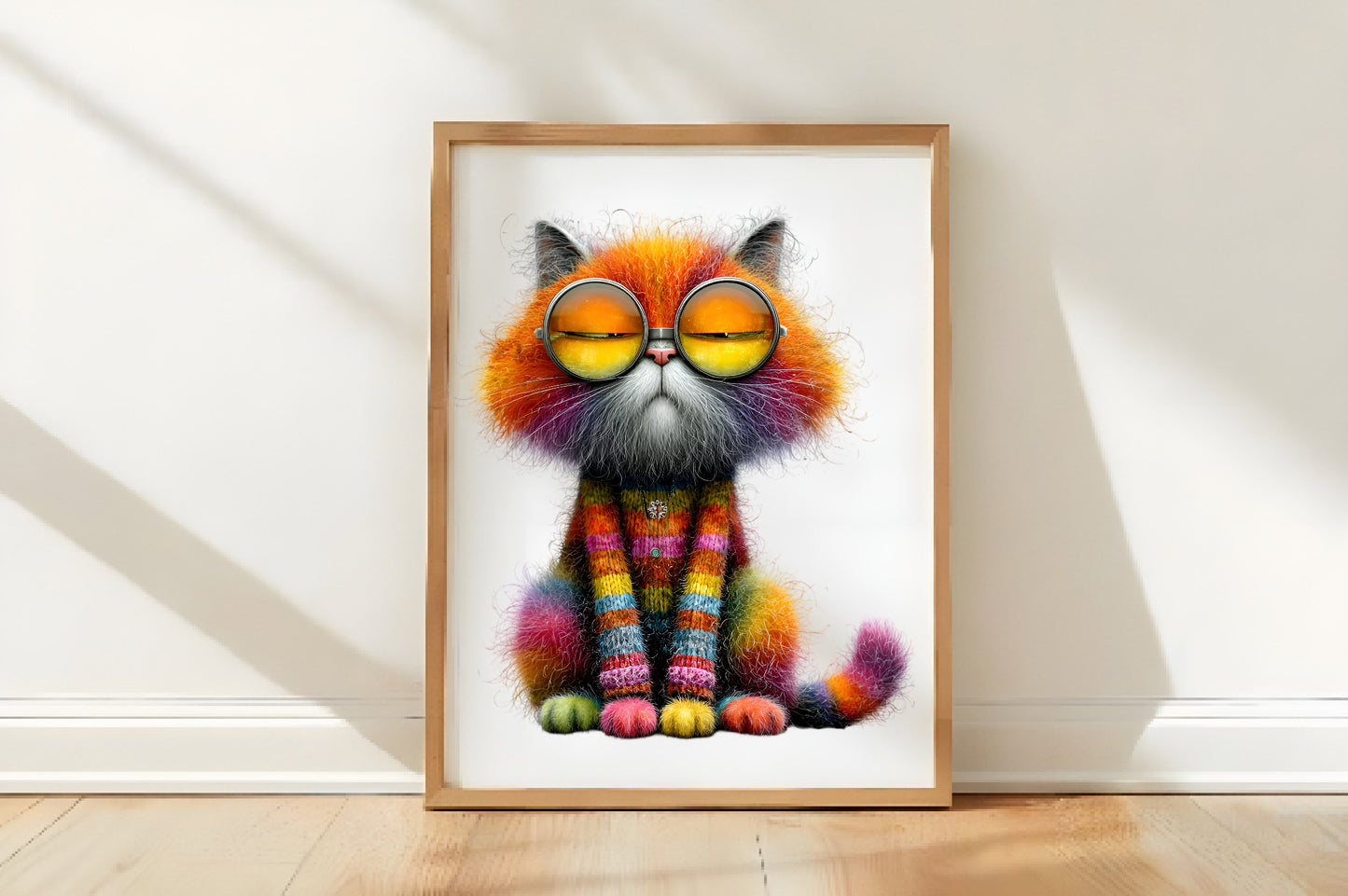 Whimsical Funny Fluffy Cat Clipart PNG Bundle | Cute Watercolor Fluffy Kitty Clipart | Adorable Cat PNG