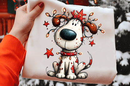 Whimsical Funny Puppy Christmas Dogs Clipart PNG Bundle | Cute Watercolor Holiday Puppy Clipart | Festive Christmas Dog PNG