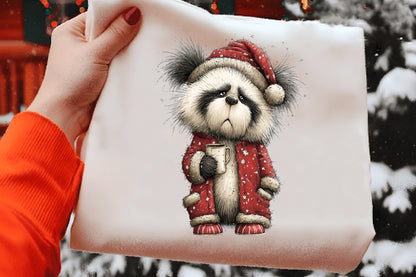 Whimsical Grumpy Christmas Animals Clipart PNG