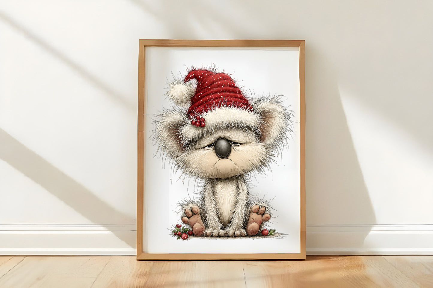 Whimsical Grumpy Christmas Animals Clipart PNG