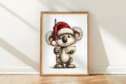 Whimsical Grumpy Christmas Animals Clipart PNG