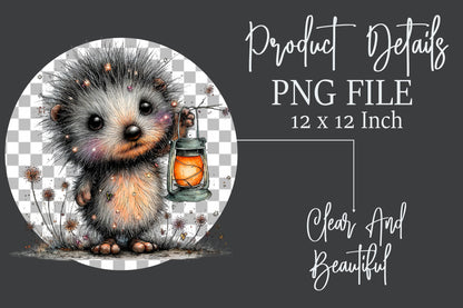 Whimsical Halloween Hedgehog PNG Cute Spooky Ghost Trick or Treat Clipart