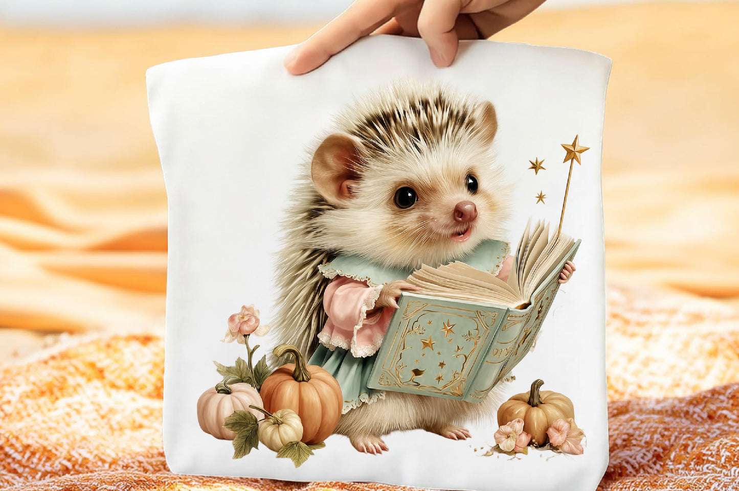 Whimsical Halloween Hedgehog PNG Bundle Cute Autumn Animal Clipart
