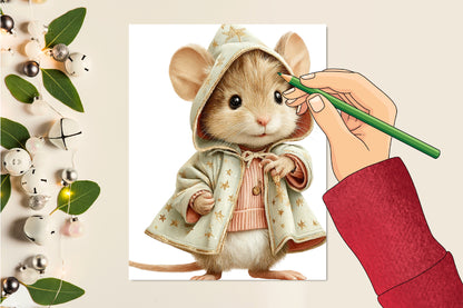 Whimsical Halloween Mouse PNG Bundle Cute Spooky Animal Clipart